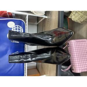 Jessica Simpson Teddi Black Patent Ankle Booties Size 8M (EU38)